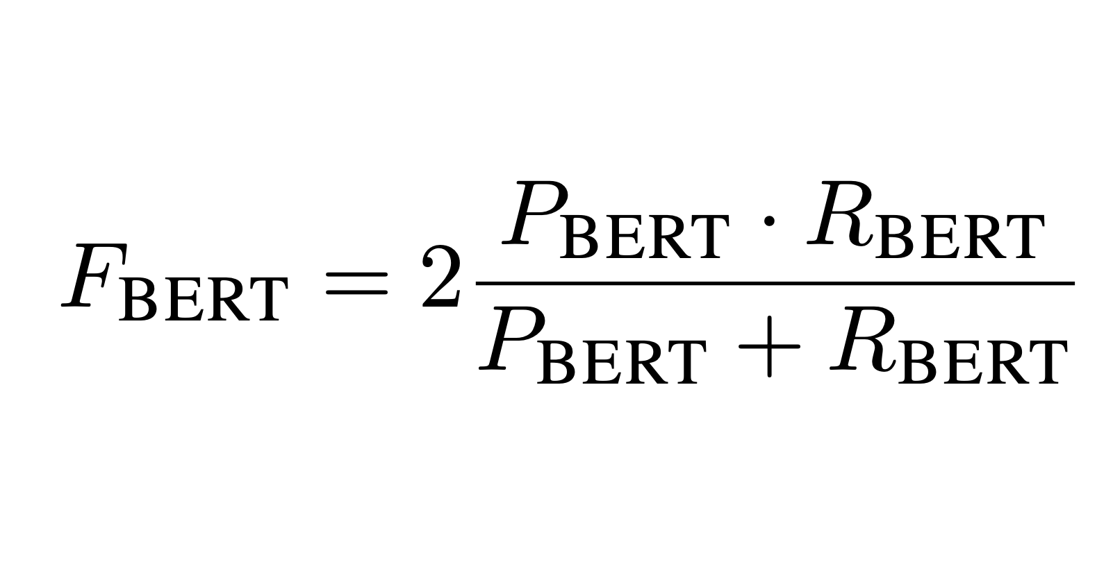 Mathematical formula for BERTF1